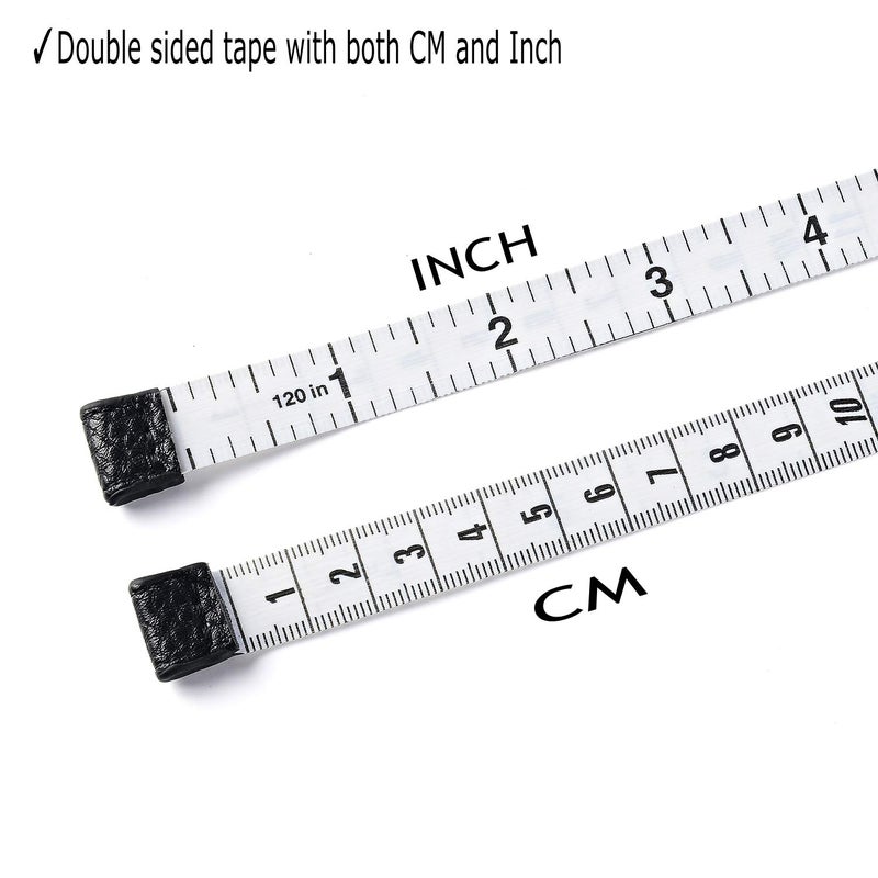 Z_جوده وثقه 3m/120 Tape Measure Body Measuring Tape for Body Cloth Tape Measure for Sewing Fabric Tailors Medical Measurements Tape Dual Sided Sewing Cloth Tailor Craft Ruler Retractable (Black, 1 Pack) - Image 2
